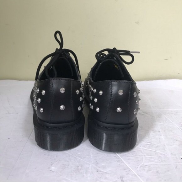 Dr. Martens NEW Stud WANAMA 1461 Leather Oxford Shoe Unisex Combat Boots 8 Black - Picture 14 of 16